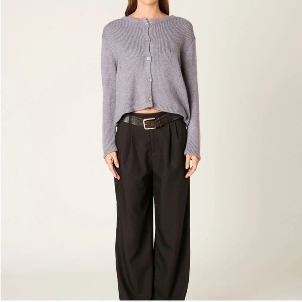 Nia Ariana Cardigan Grey Wool Size 1X Relaxed Fit NWT
